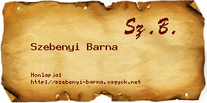 Szebenyi Barna névjegykártya