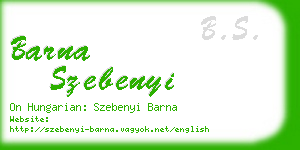 barna szebenyi business card